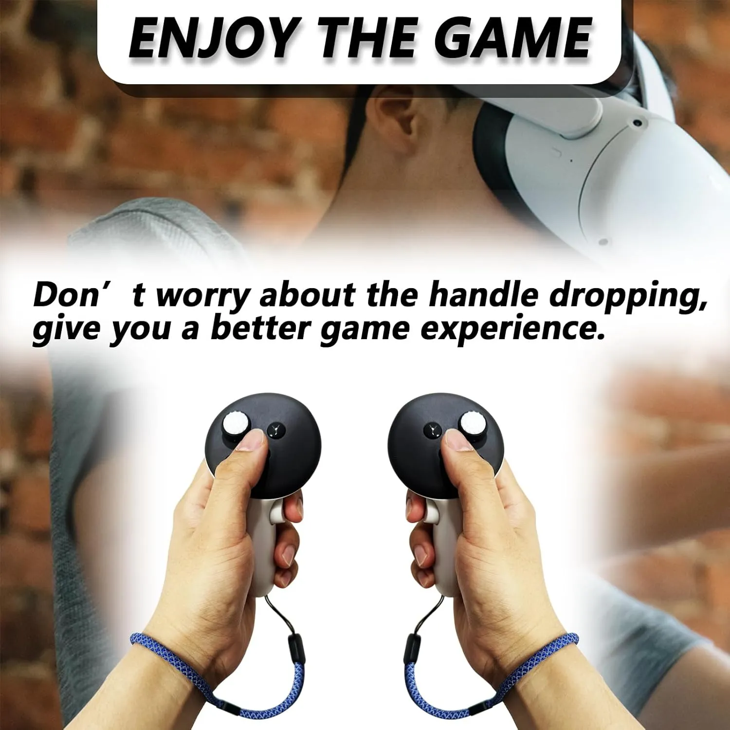 Improved Replacement Wrist Straps for Oculus Quest 3 Gen Controller, Sturdy Comfy Adjustable Hand Strap for Oculus 3, Easy Attach White Resin Stopper for Oculus Controllers