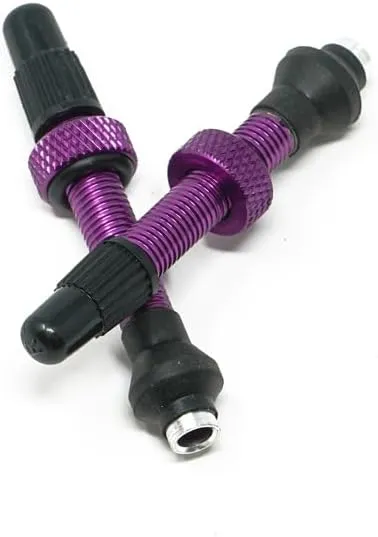 Industry Nine No-Clog Aluminum Tubeless Valve Stems Purple, 40mm, Pair