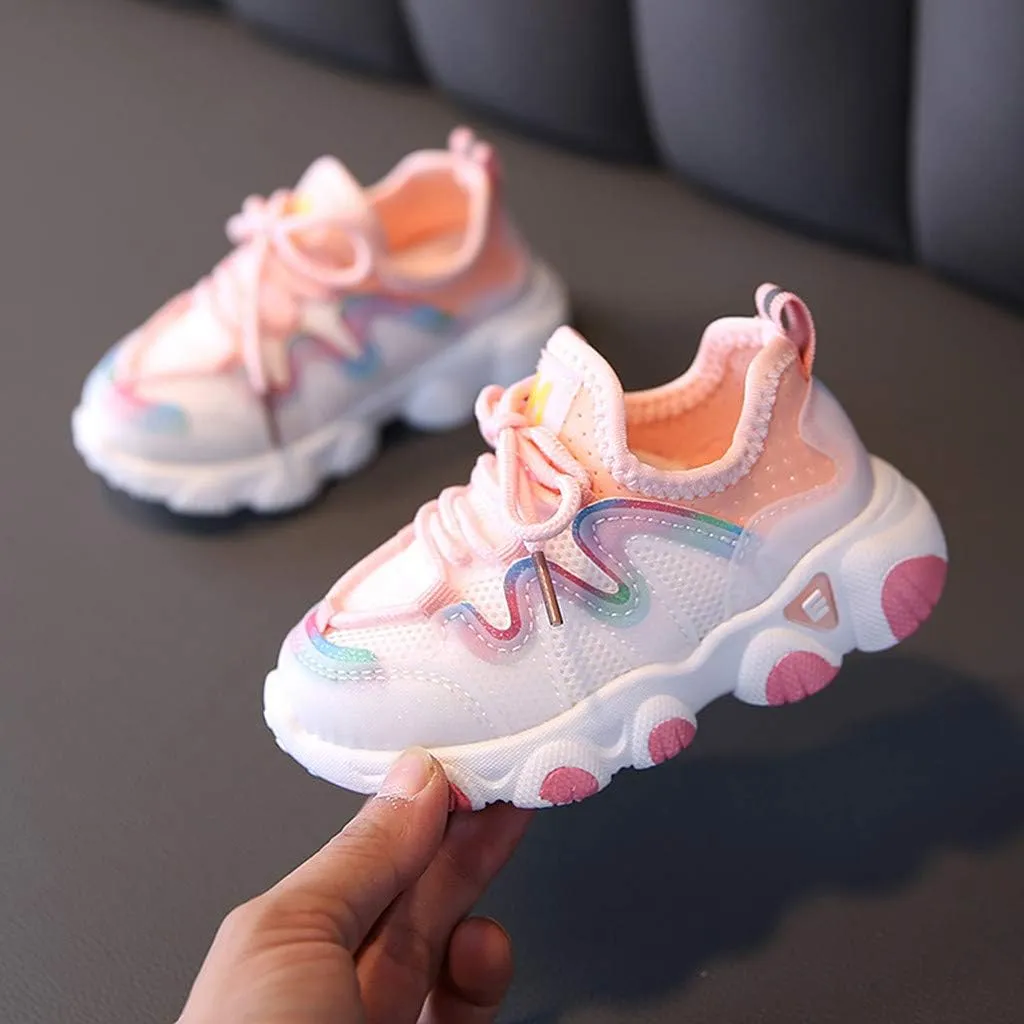 Infant Girl Tennis Shoes Shoes Girls Breathable Baby Soft Mesh Lace Up Toddler Kids Infant Baby Shoes Infant Clothes Girls 6-12 Months