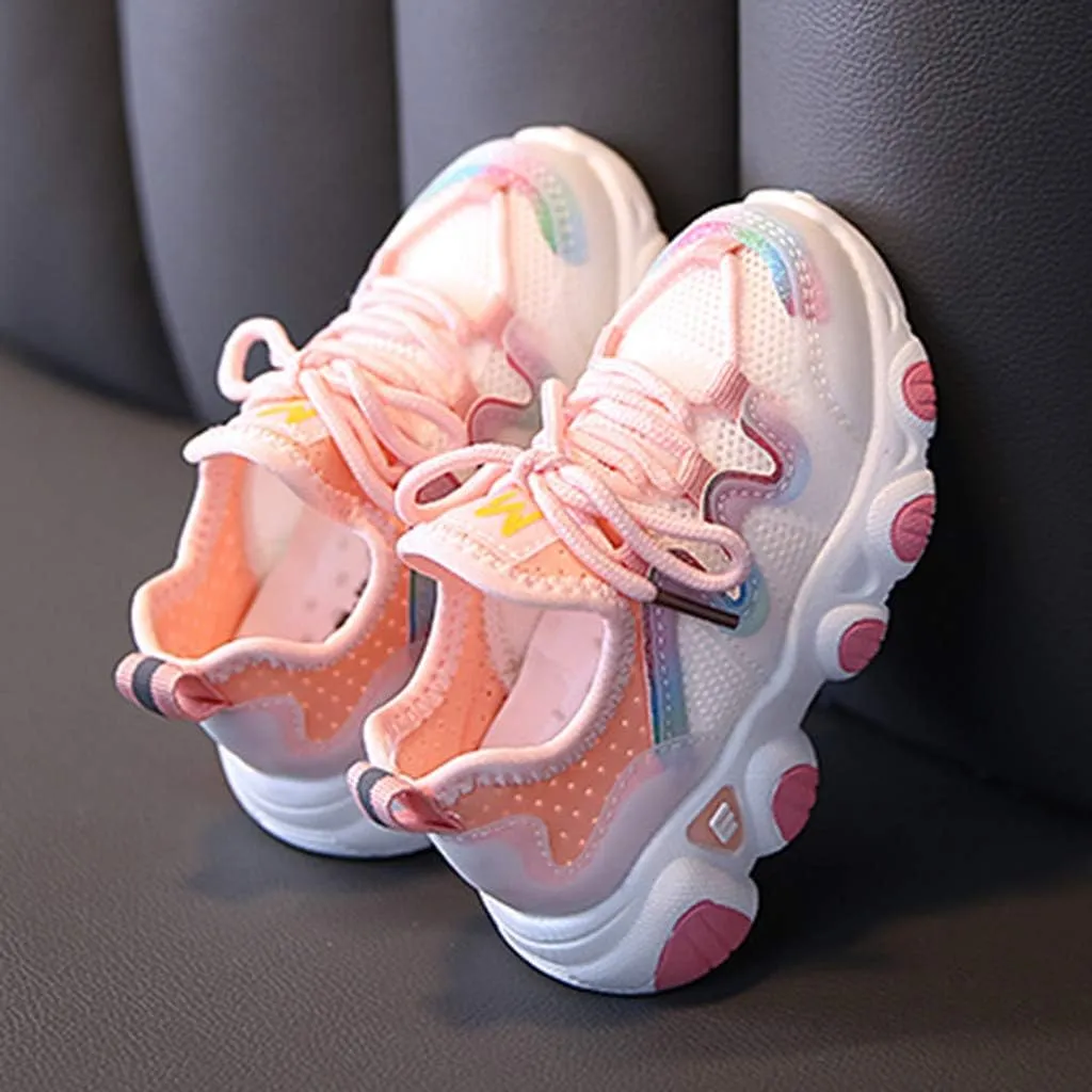 Infant Girl Tennis Shoes Shoes Girls Breathable Baby Soft Mesh Lace Up Toddler Kids Infant Baby Shoes Infant Clothes Girls 6-12 Months