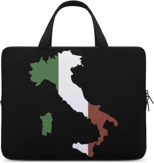 Italy Map Flag Laptop Sleeve Bag Computer Protective Carrying Case Cover with Handle for Travel Work 10inch
