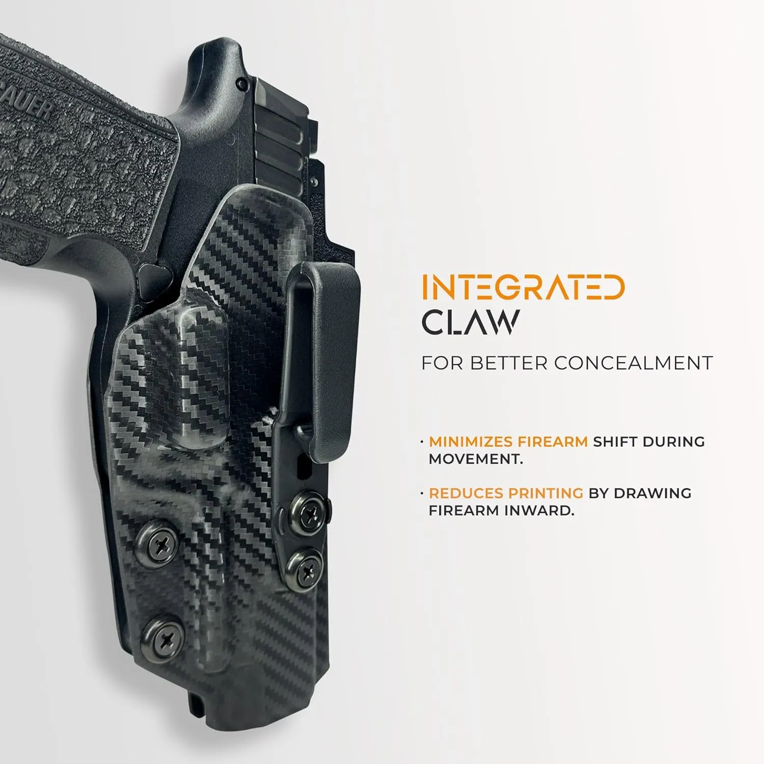 IWB Claw Tuckable Holster Fits Wilson Combat SFX9 4'' Inside The Waistband Kydex Gun Holster American Made Durable Lightweight Concealed Carry Gear