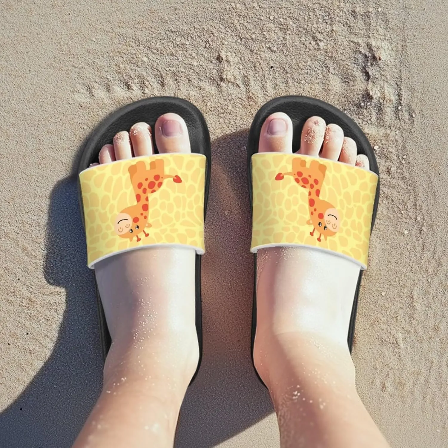Jeiento Cartoon Slides for Kids Non-Slip Summer Slippers Lightweight Children Sandals for Beach, Pool, Shower,Rabbit Holiday Shoes