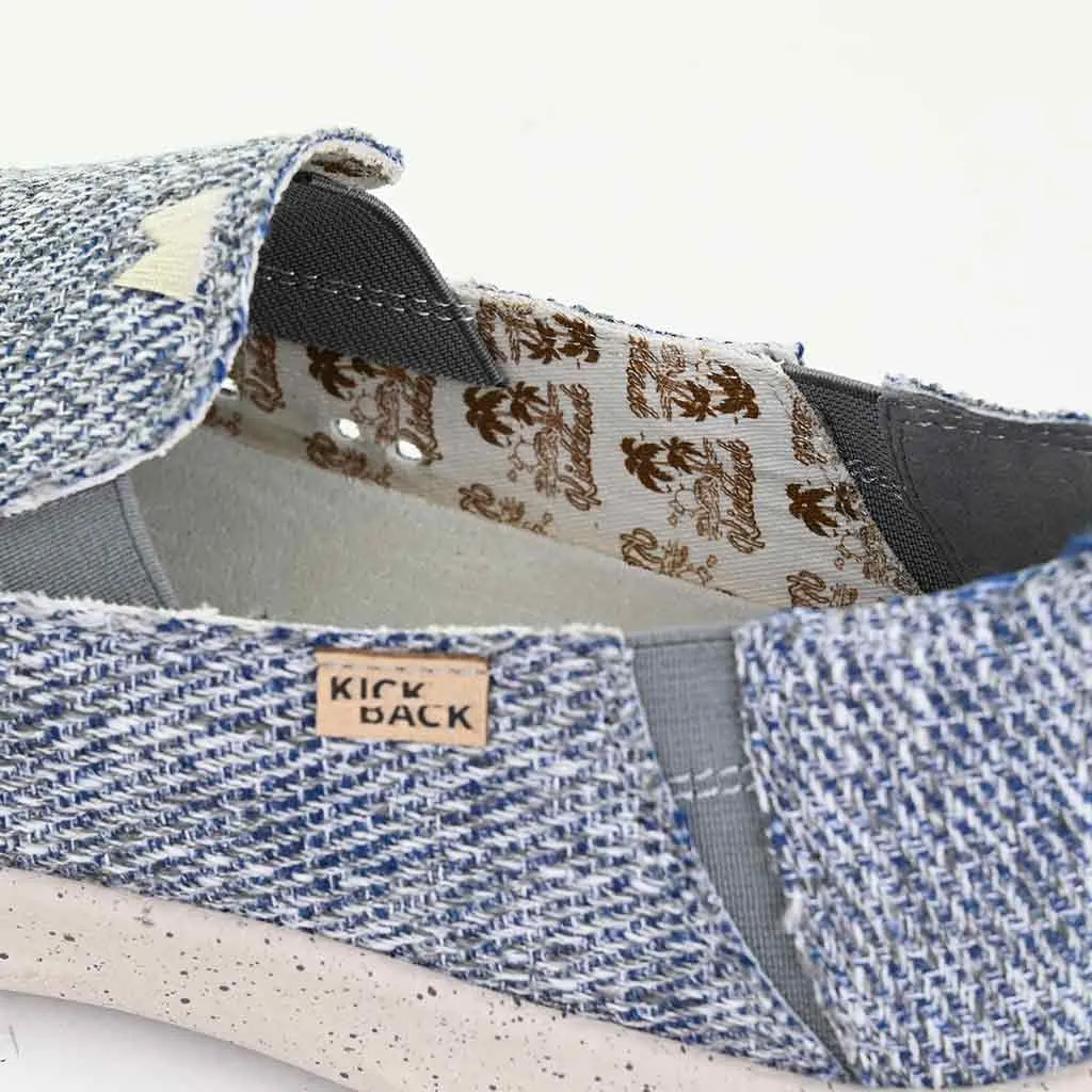 KickBack Couch Classic Men's Lightweight Carpet Bag Weave Slip On Shoe Blue Grey
