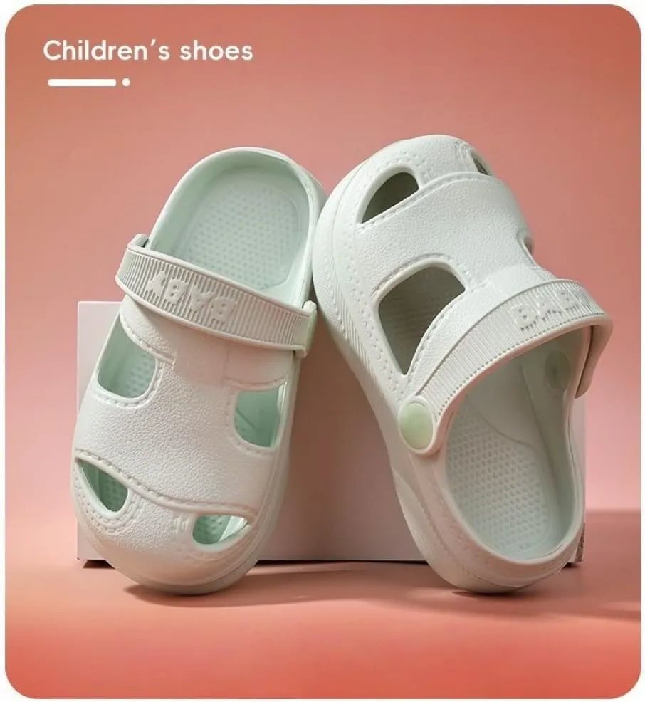 Kids Macaroon Clog Garden Shoes Boys Girls Strap Slipper for Water Shower Beach Pool