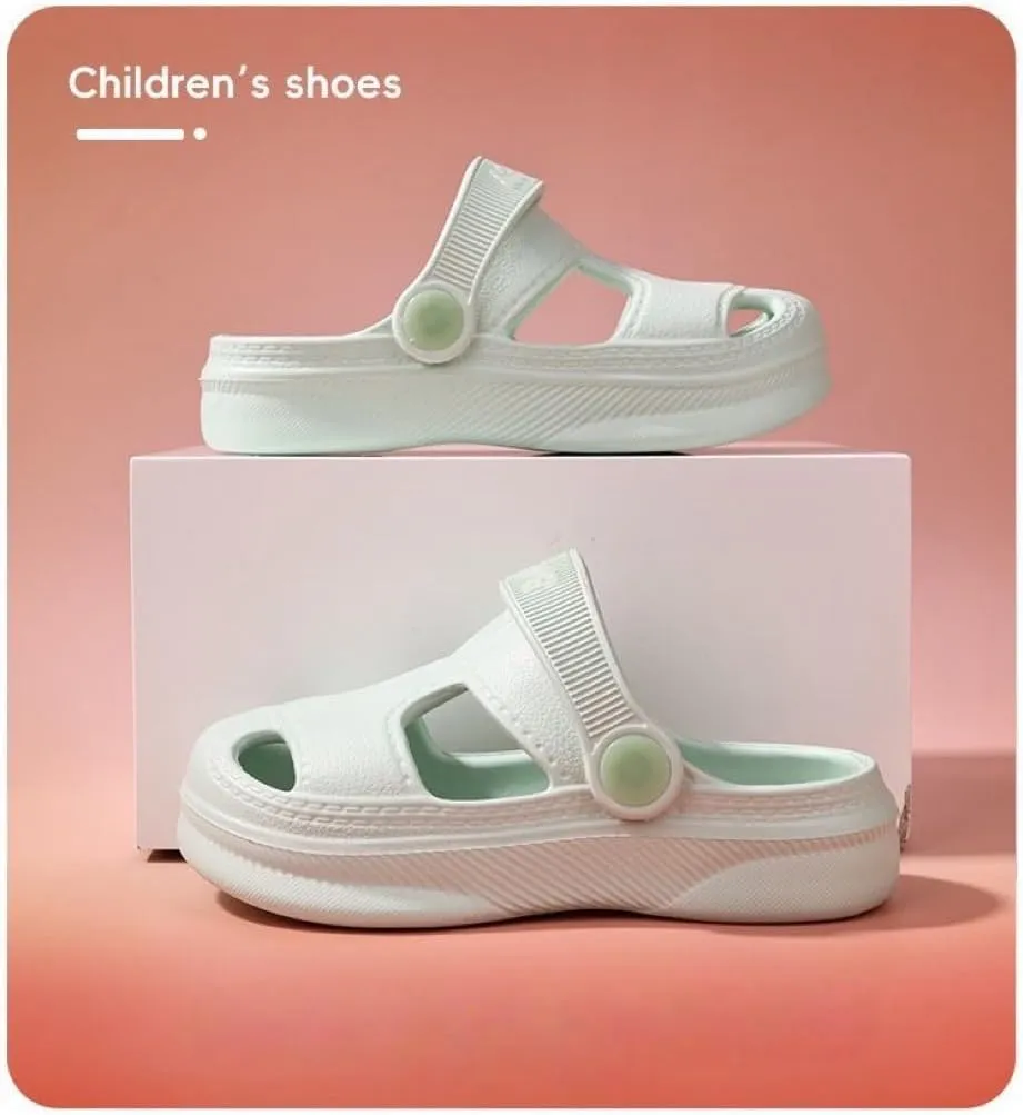 Kids Macaroon Clog Garden Shoes Boys Girls Strap Slipper for Water Shower Beach Pool