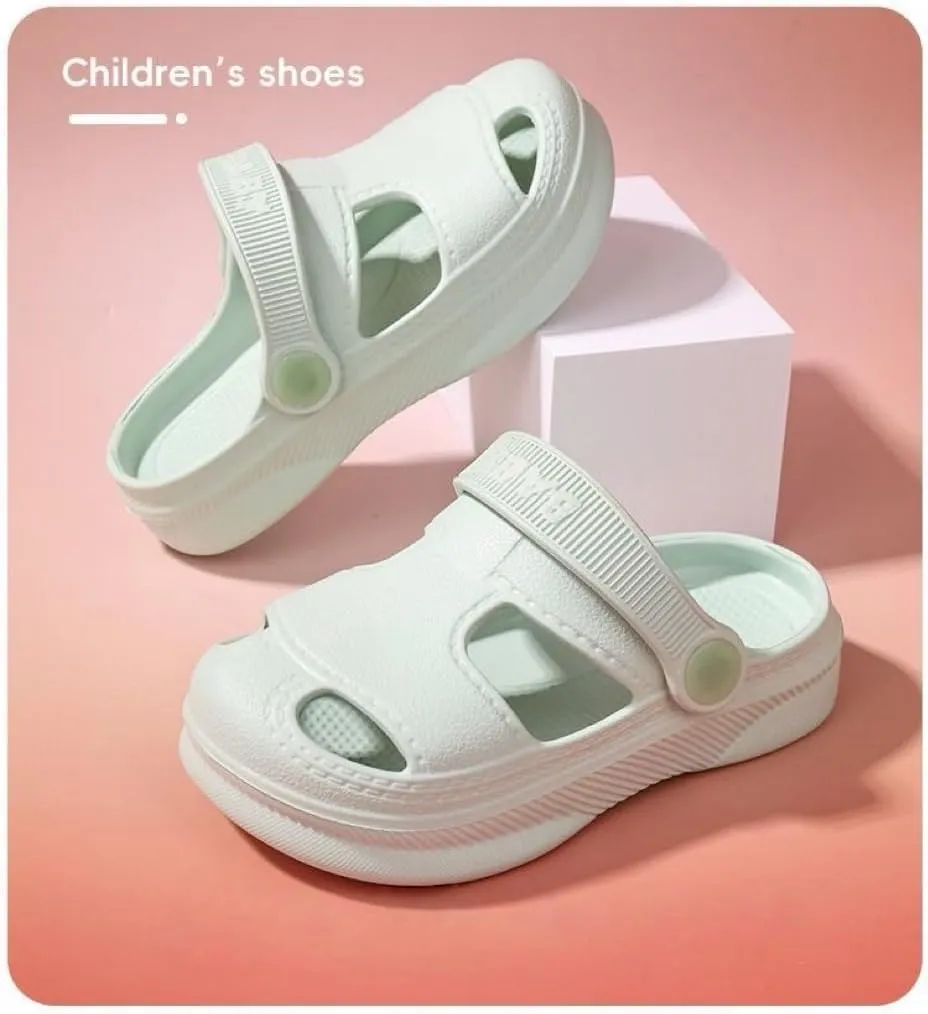 Kids Macaroon Clog Garden Shoes Boys Girls Strap Slipper for Water Shower Beach Pool