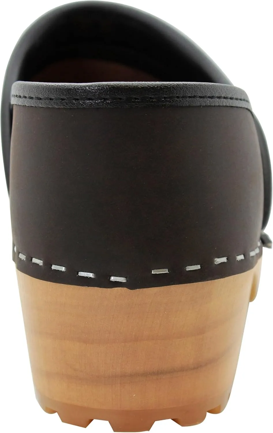 KLÄGN Tindra Wood Closed Back Grippy Leather Clogs