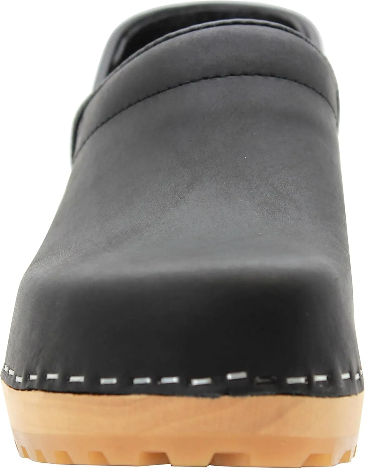 KLÄGN Tindra Wood Closed Back Grippy Leather Clogs