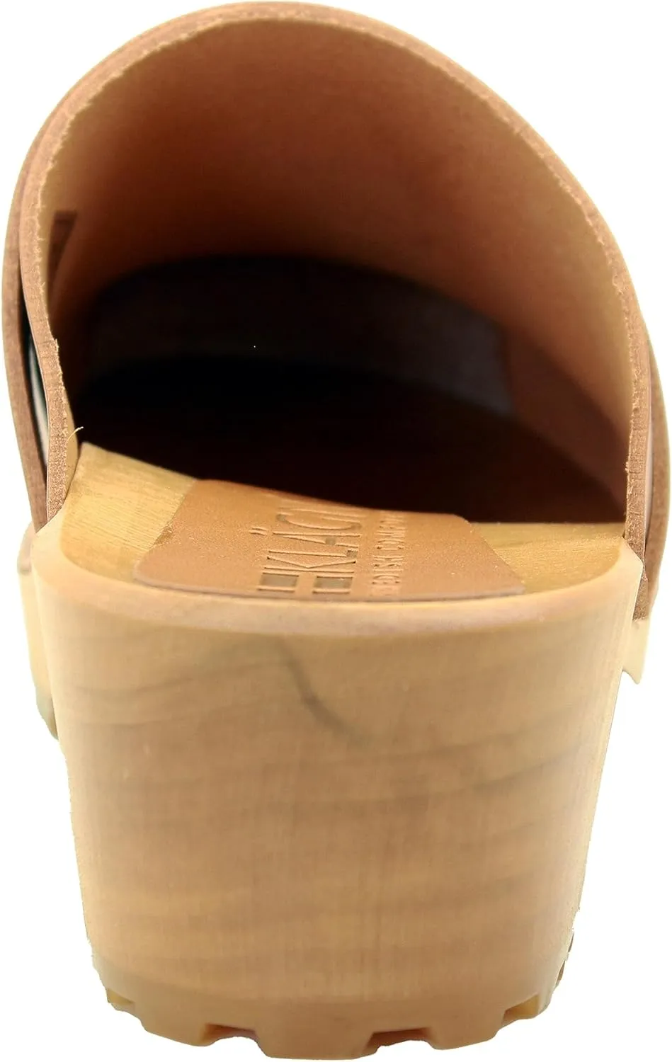 KLÄGN Tuva Wood Open Back Grippy Leather Clogs