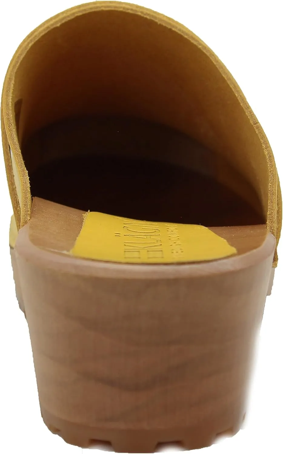 KLÄGN Tuva Wood Open Back Grippy Leather Clogs