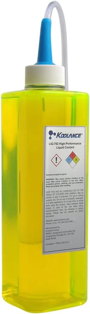 Koolance LIQ-702YL-B 702 Liquid Coolant, High-Performance, UV Yellow, 700ml (24 fl oz)