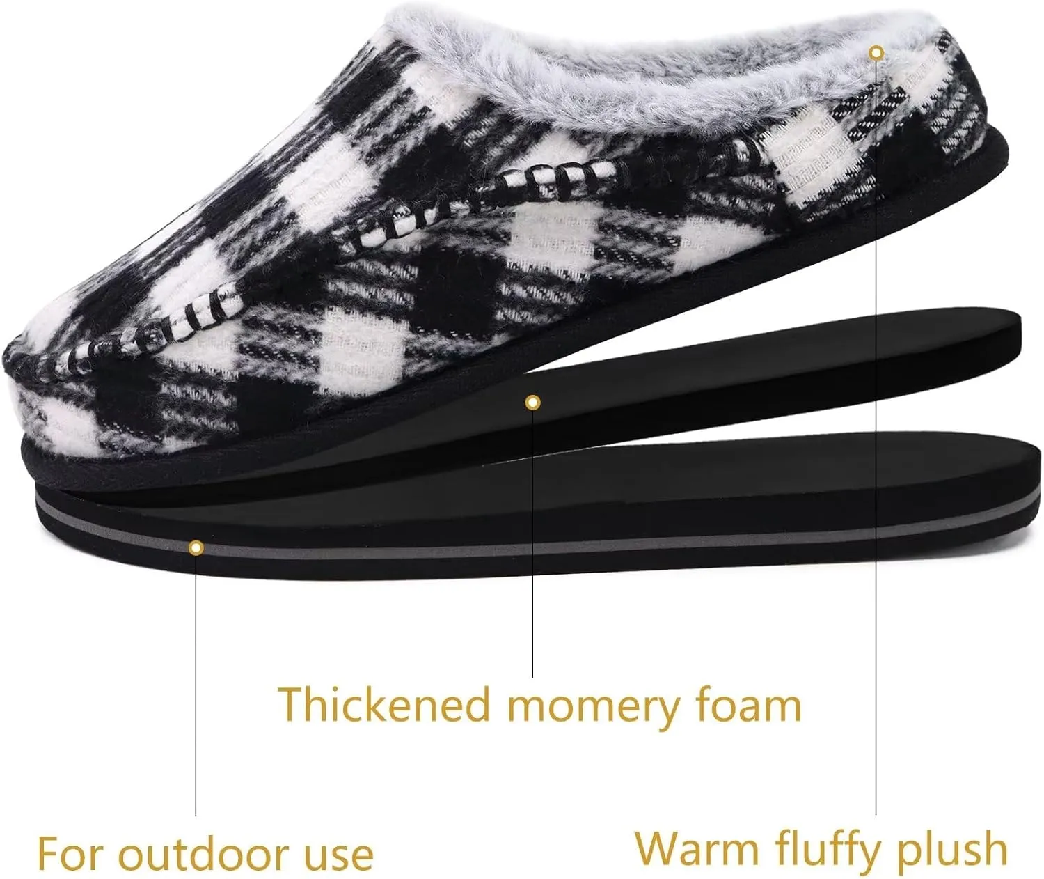 KuaiLu Mens Clog Slippers with Arch Support Suede Faux Fur Memory Foam Warm House Shoes Comfortable Slip-on Mans Bedroom Indoor Outdoor Slippers Rubber Sole Size 7-16