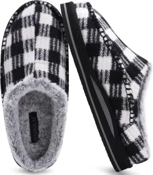 KuaiLu Mens Clog Slippers with Arch Support Suede Faux Fur Memory Foam Warm House Shoes Comfortable Slip-on Mans Bedroom Indoor Outdoor Slippers Rubber Sole Size 7-16