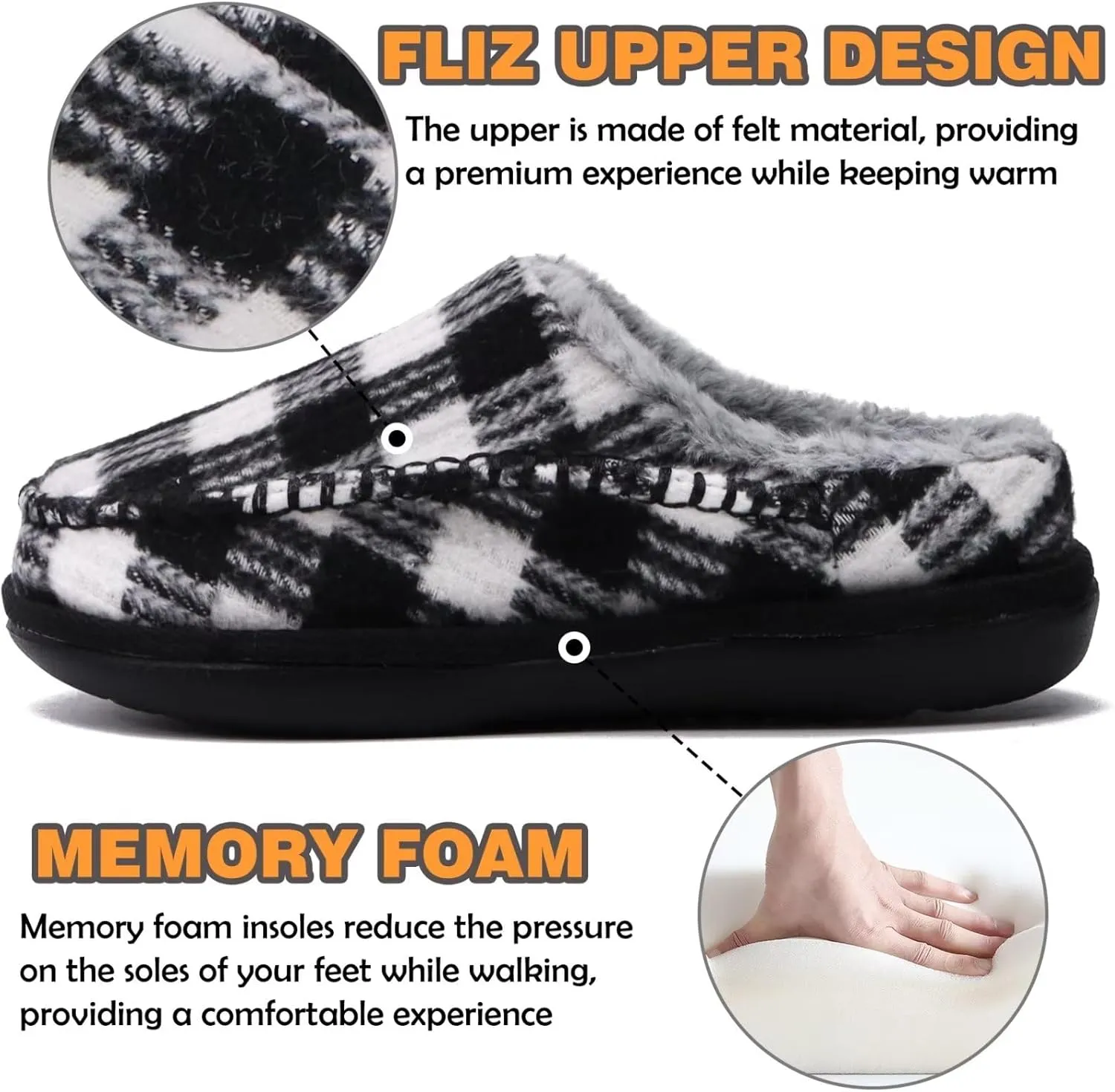 KuaiLu Womens Clog Slippers with Comfy Memory Foam
