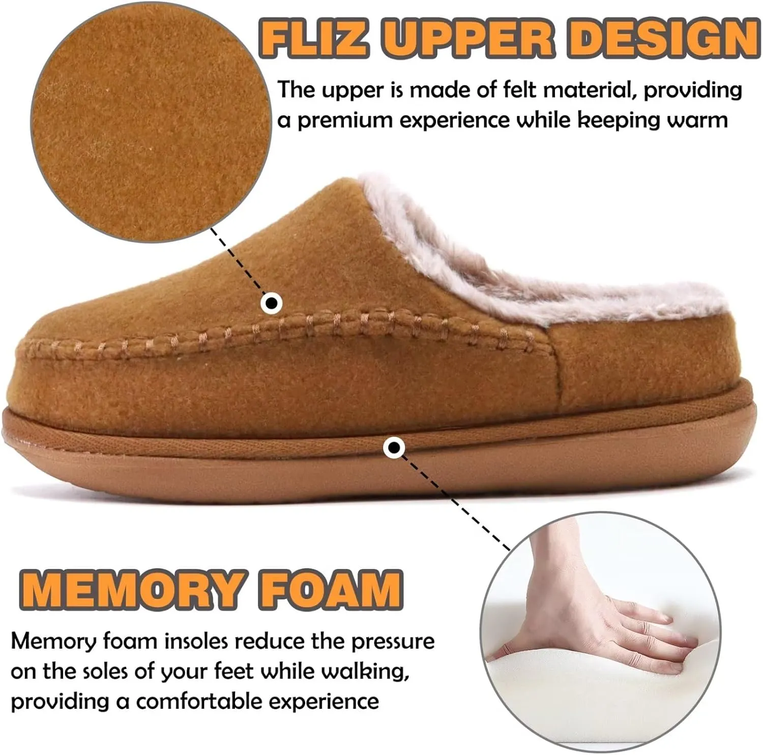 KuaiLu Womens Clog Slippers with Comfy Memory Foam