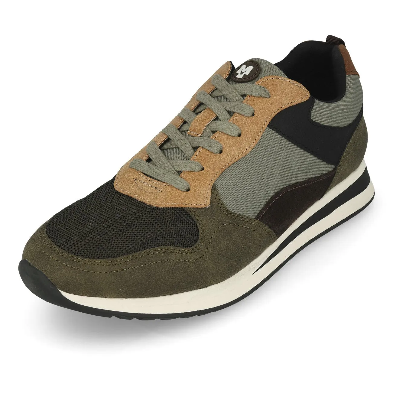 La Strada 9001007 Herren Sneaker Khaki Multi Cow Suede Mesh