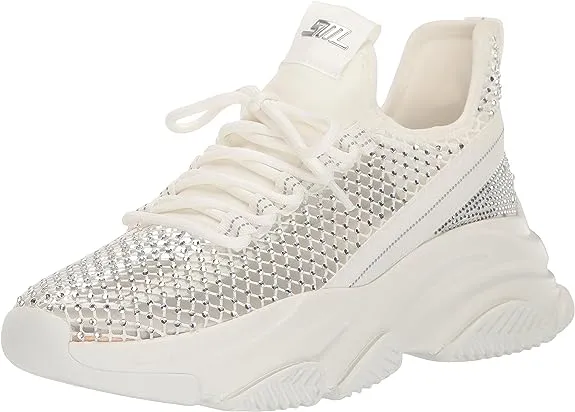 Lace Up Madden Stretchy Top Low Embellished Sneakers Phantom Steve Beautifully designed White Fashion Big savings