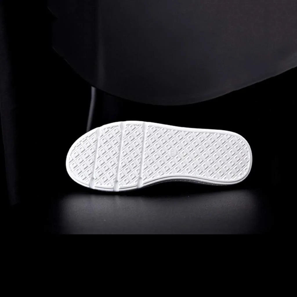 Ladies Internal Increase Sneaker, White Slip On Low-Top Casual Urban Work Sports Shoes,White A- 36/UK 3/US 5
