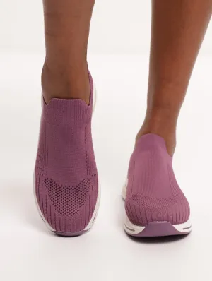 Ladies Knit Slip-On Sneaker - Grape