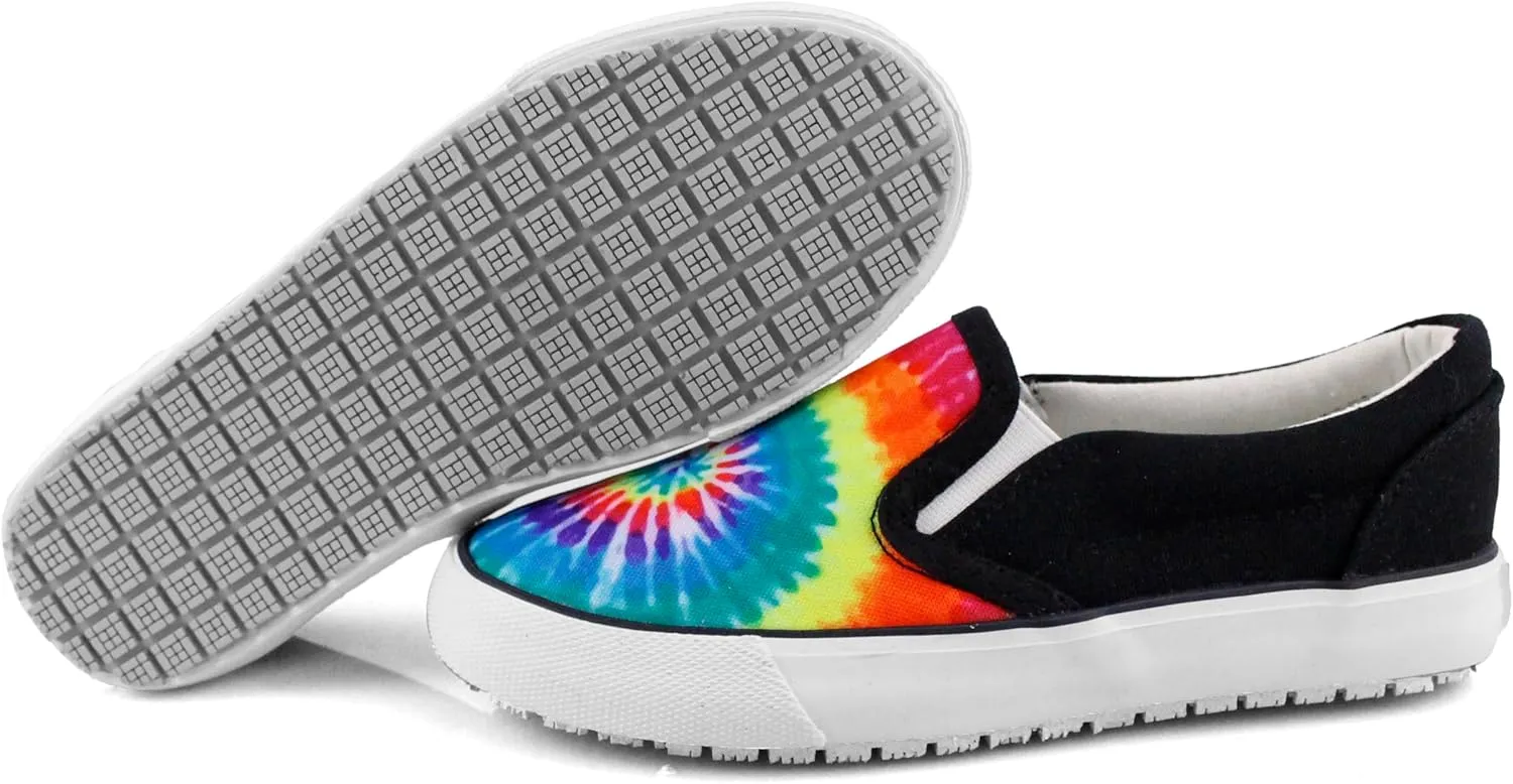 Laforst Womens Grand Prix Classic Slip-On Core Classics Canvas Low Top Fashion Sneaker Orange Tiedye