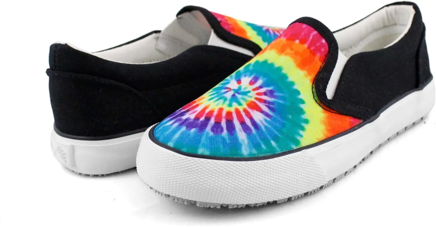 Laforst Womens Grand Prix Classic Slip-On Core Classics Canvas Low Top Fashion Sneaker Orange Tiedye