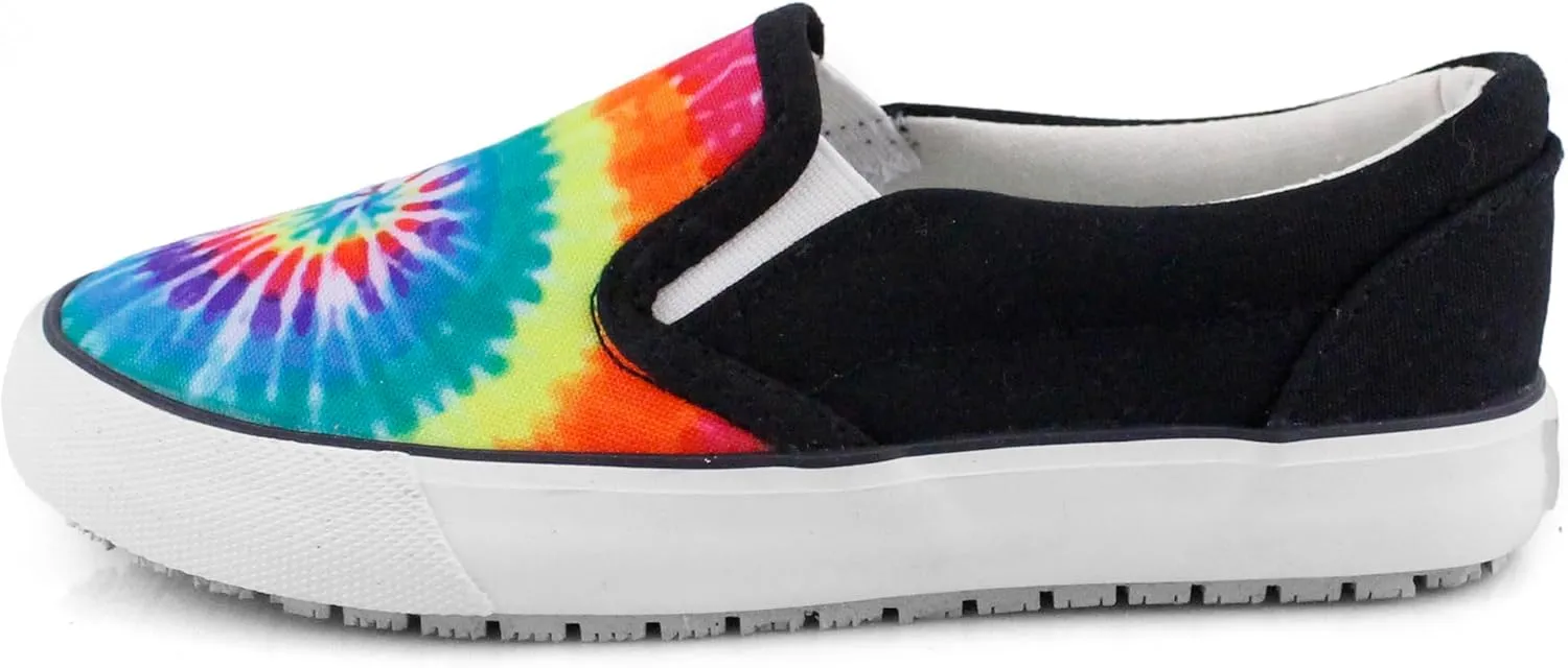 Laforst Womens Grand Prix Classic Slip-On Core Classics Canvas Low Top Fashion Sneaker Orange Tiedye
