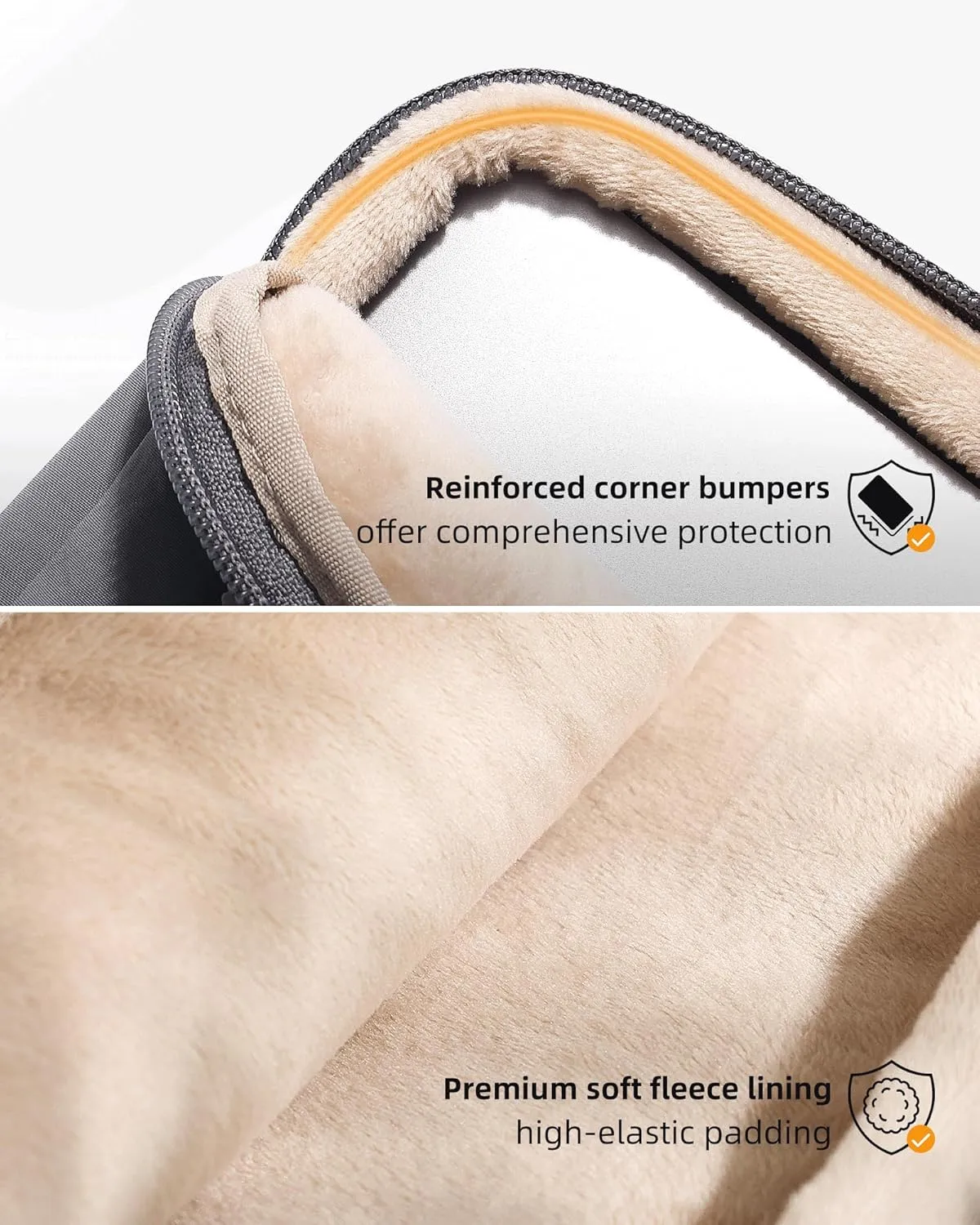 Laptop Carrying Case 14 Inch Compatible with MacBook, Dell, HP, Lenovo, ASUS, Laptop Bag with 2 Pockets & Handle, Lightweight & Water-Resistant, Gray