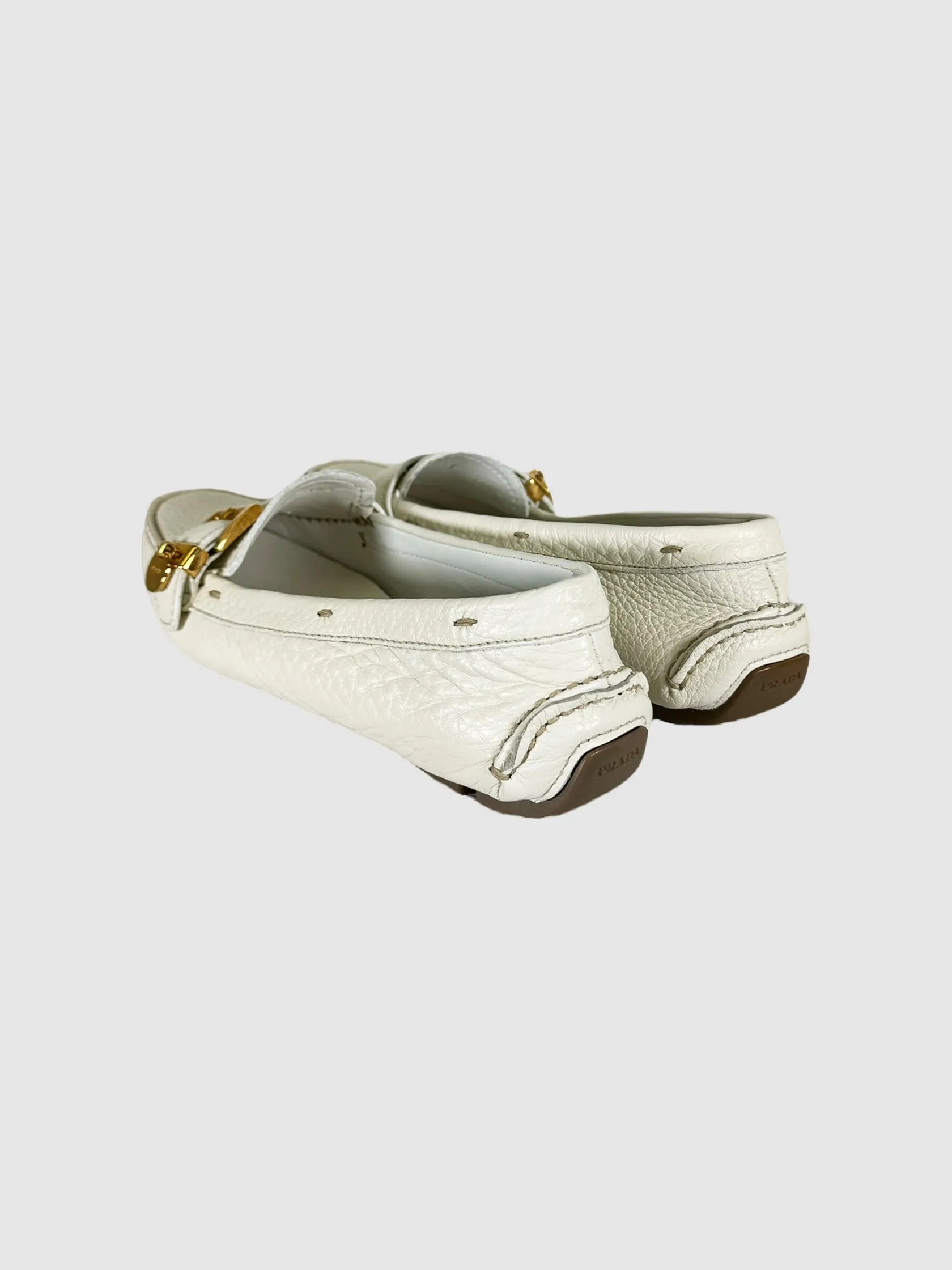 Leather Loafers with Buckle - Size 36.5