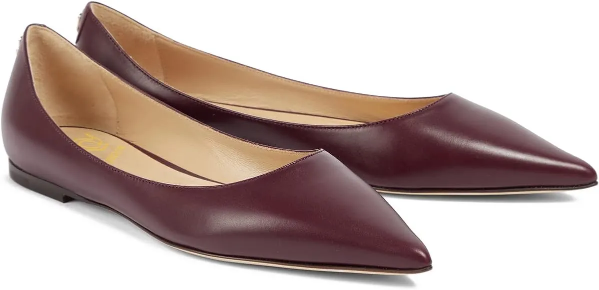 LEHOOR Women Comfortable Ballet Flats Shoes Pointed Closed Toe Slip On Suede Flats Pointy Toe Flat Heel Dress Shoes Spring Comfort Velvet Loafer Flats Casual Club Driver Dress Flats Classic 4-11 M US
