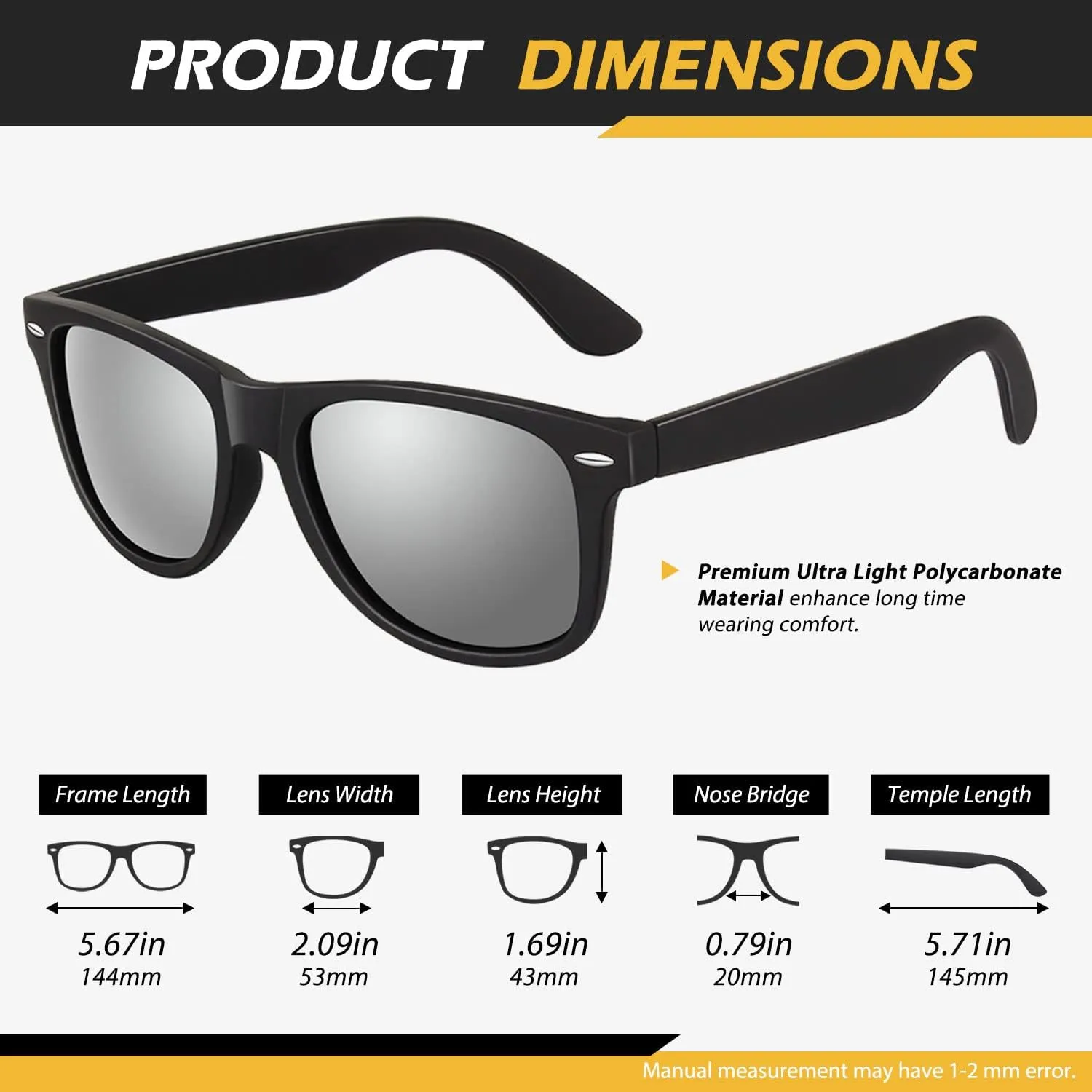 LINVO Polarized Sunglasses for Men Driving Sun glasses Shades 80's Retro Style Design Square