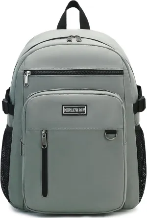 Lohol Lightweight Backpack for Teen Girls Boys, Durable Bookbag with 7 Pockets for School Travel (Green)