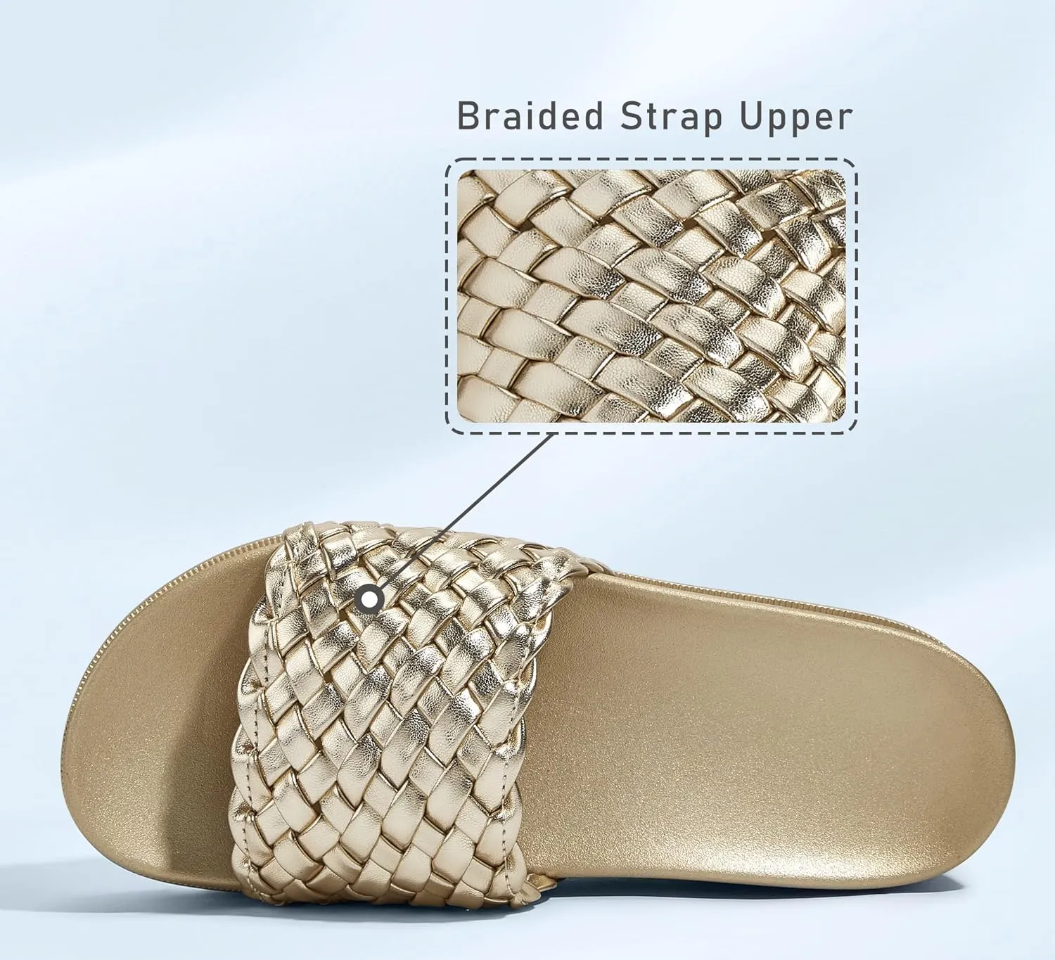 LUCKY STEP Women's Platform Sandals Braided Strap Flatform Slide Open Toe Casual Summer Beach Outdoor Wedge Woven Belt Slipper