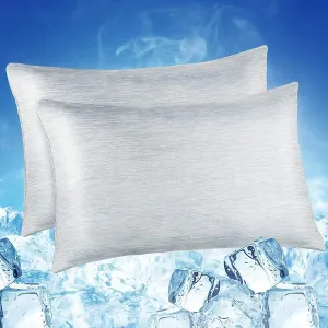 LUXEAR Cooling Pillow Cases, 2 Pack Arc-Chill Q-Max>0.5 Cool Pillowcases with Double-Side Design, Anti-Static, Skin-Friendly, Machine Washable Hidden Zipper Pillow Cases (20x26'')-Gray