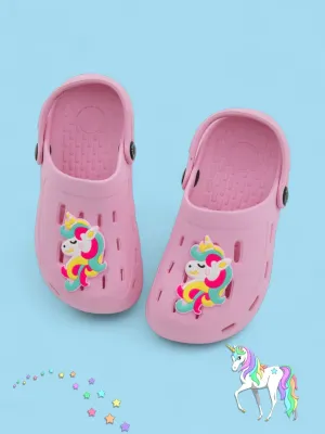 Magical & Dreamy Unicorn Charm Clogs for Girls- Pink
