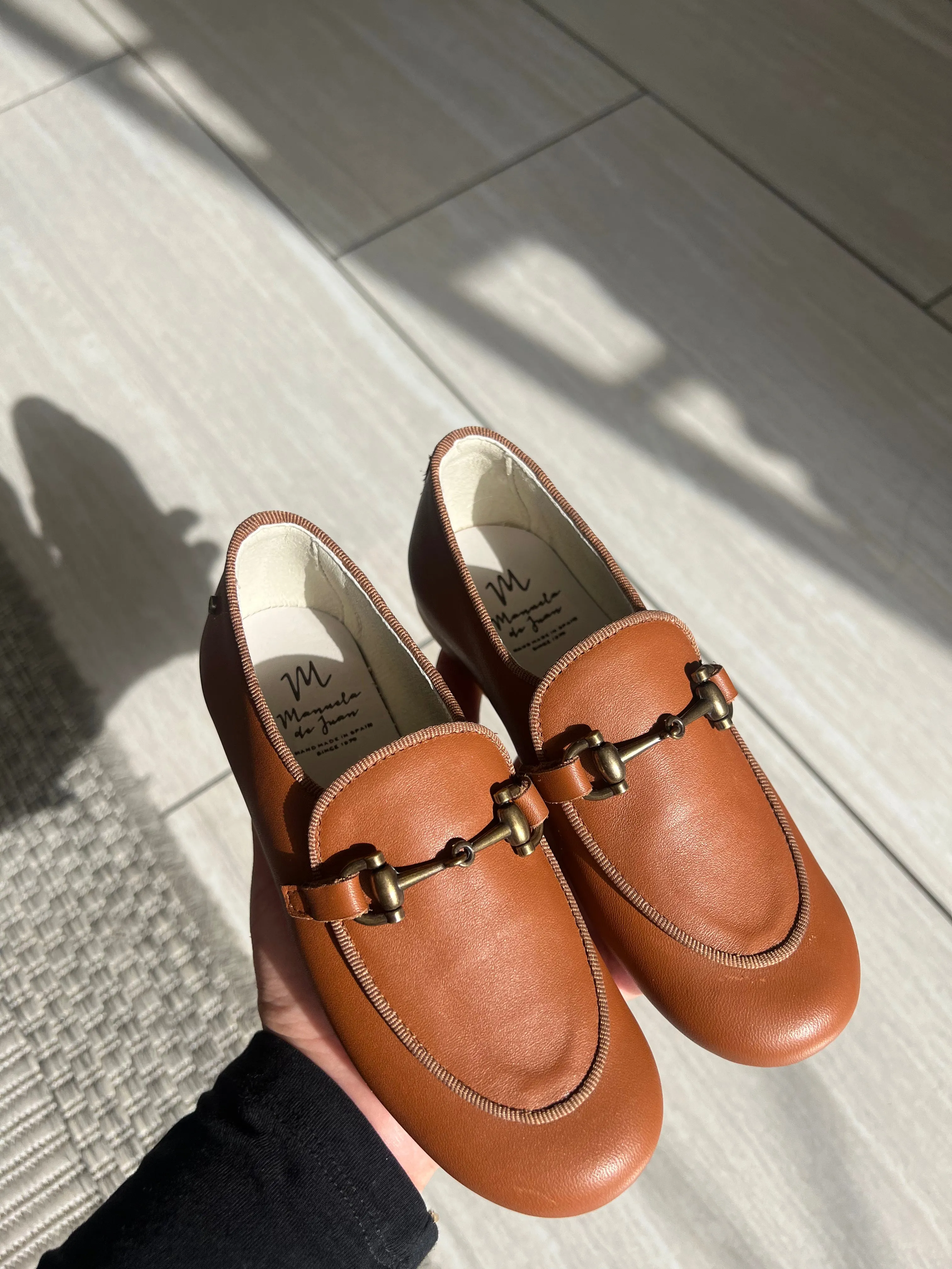 Manuela Brown Leather Buckle Loafer