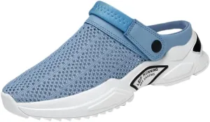 Men's Breathable Knitted Clog, Casual Non Slip Sandals With, Outdoor Walking Shoes For Summer