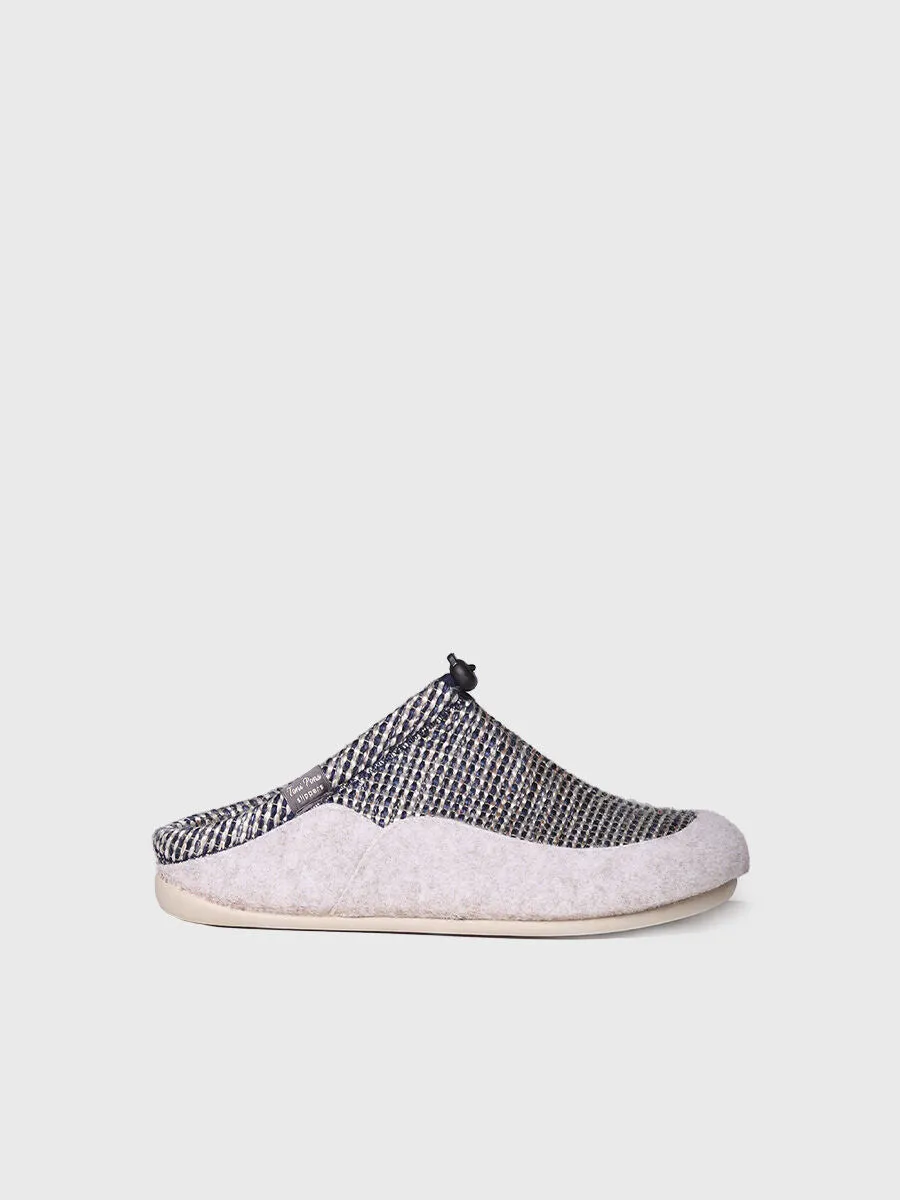 Men's clog-style shoe in fabric and felt in Beige - NADIR-DS