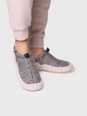 Men's clog-style shoe in fabric and felt in Beige - NADIR-DS