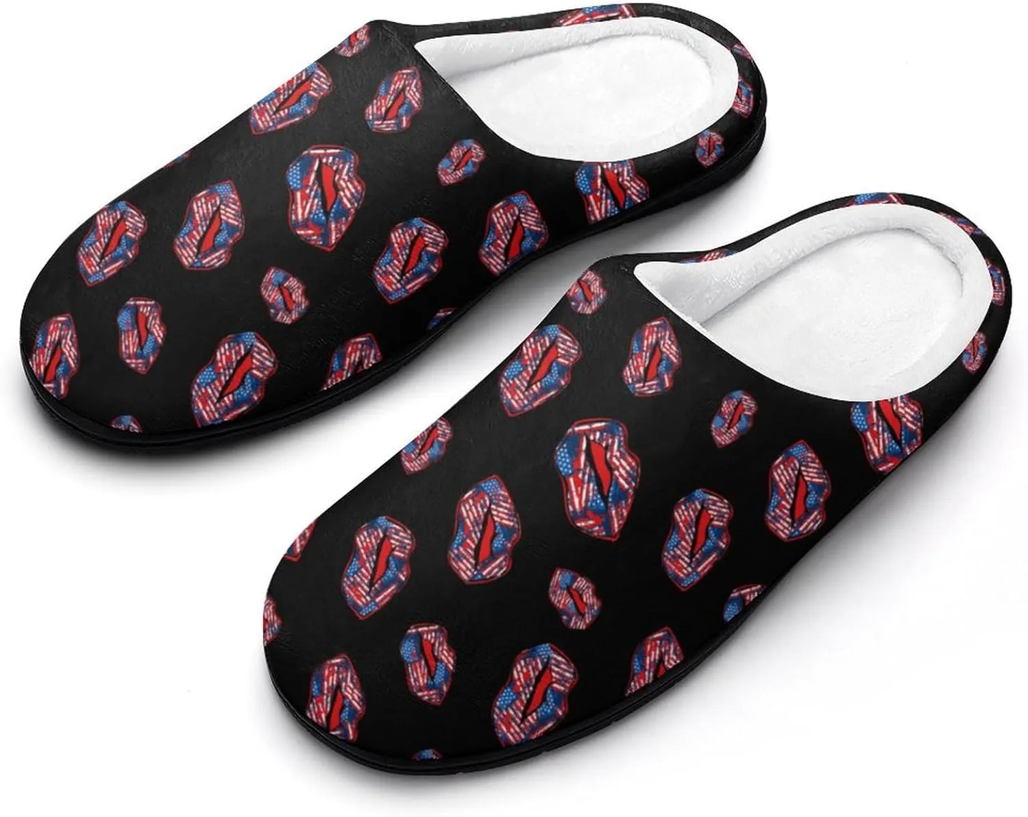 Mens House Slippers Women's Christmas Cotton Slippers Memory Foam Clog Slippers Non-Slip Warm Indoor Outdoor Shoes
