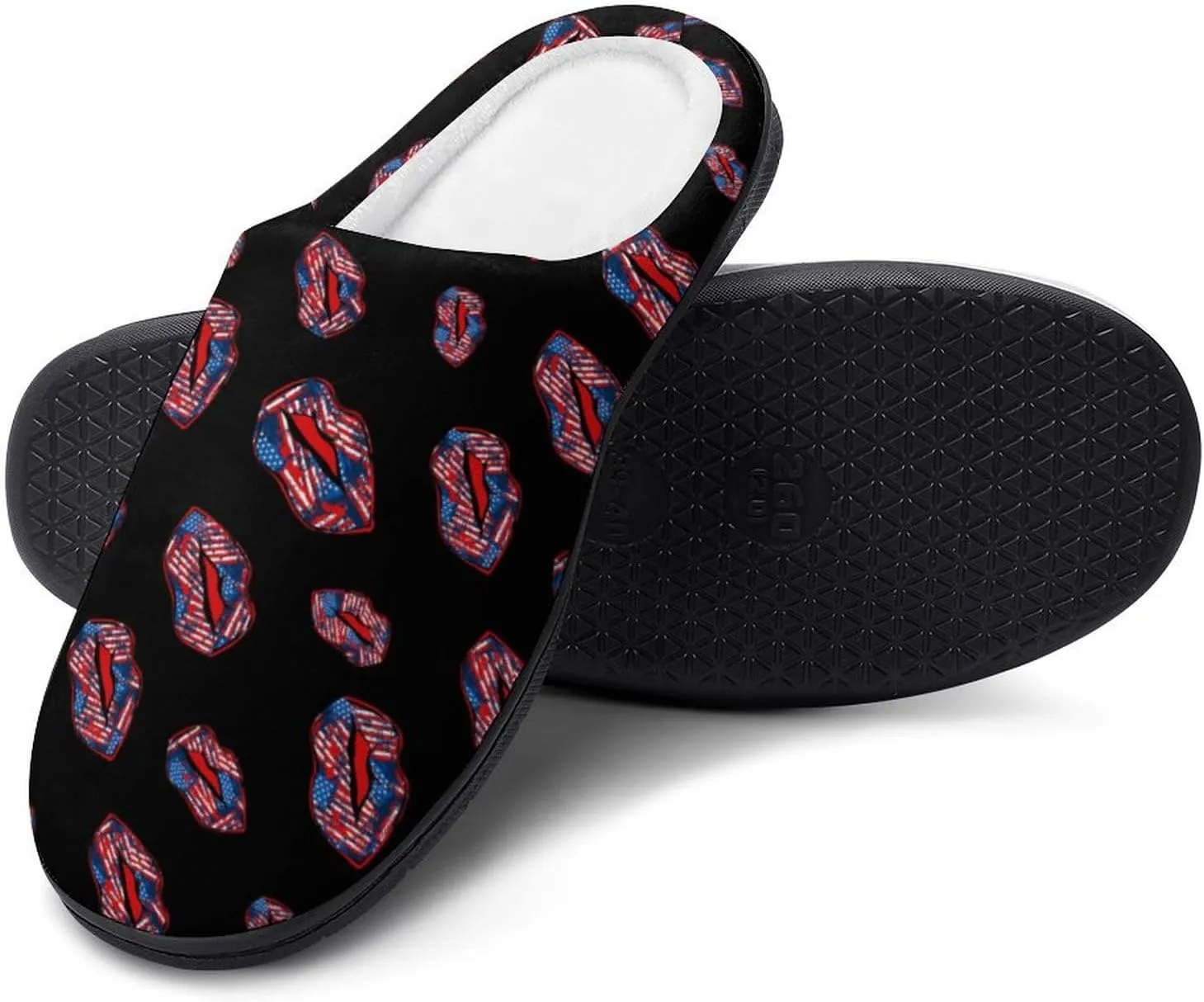 Mens House Slippers Women's Christmas Cotton Slippers Memory Foam Clog Slippers Non-Slip Warm Indoor Outdoor Shoes