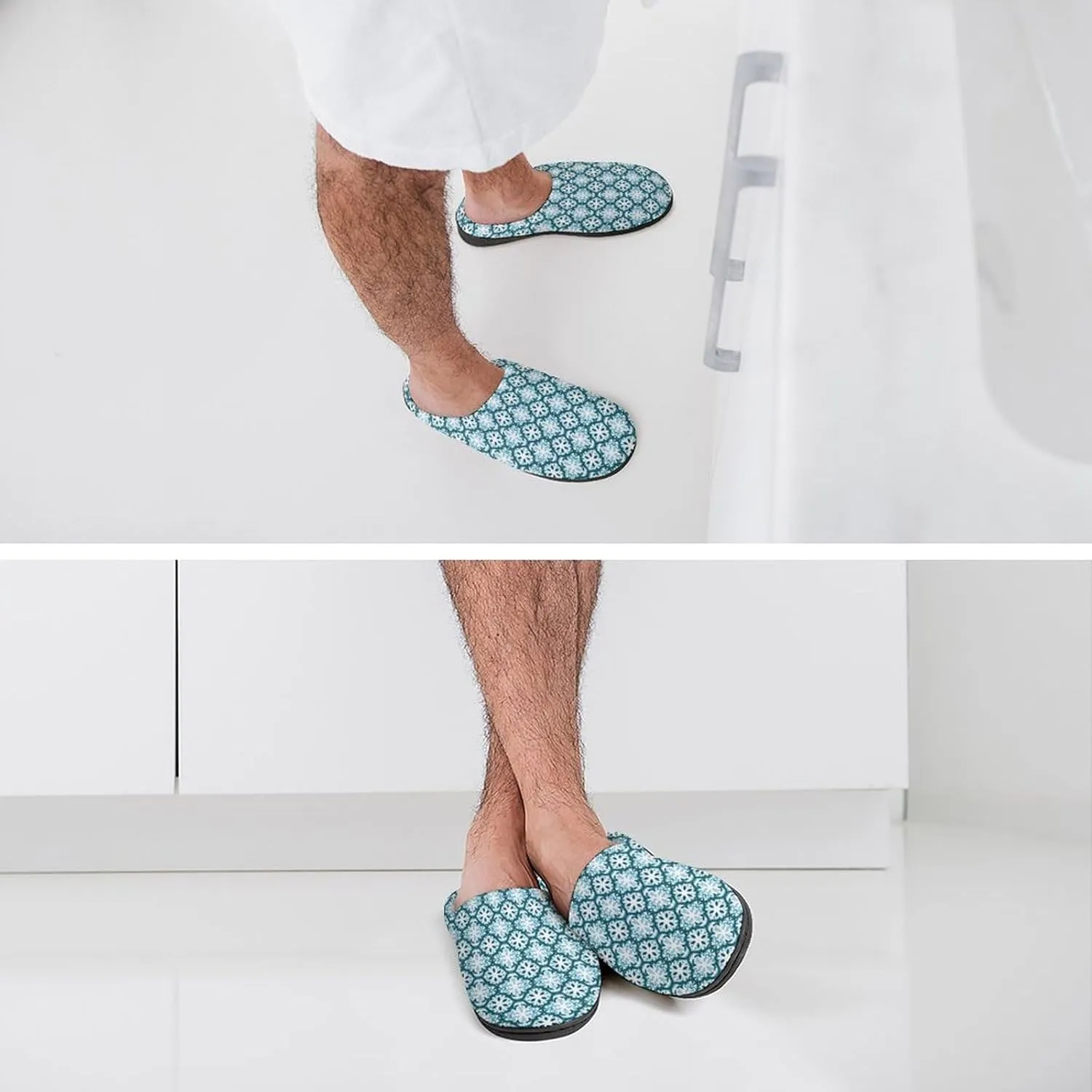 Mens House Slippers Womens Halloween Cotton Slippers Memory Foam Clog Slippers Non-Slip Sole Warm Indoor Outdoor Shoes