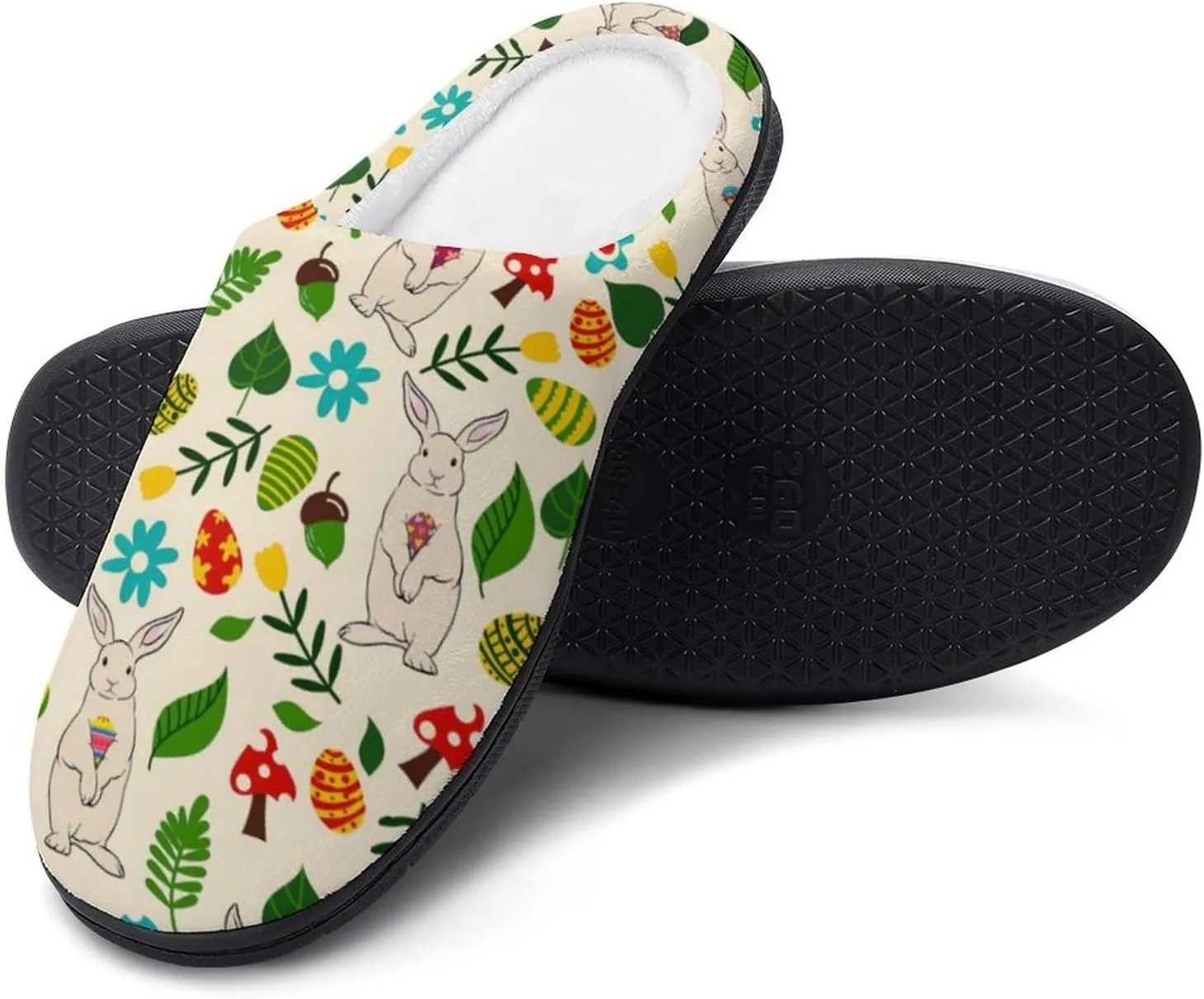 Mens House Slippers Womens Halloween Cotton Slippers Memory Foam Clog Slippers Non-Slip Sole Warm Indoor Outdoor Shoes