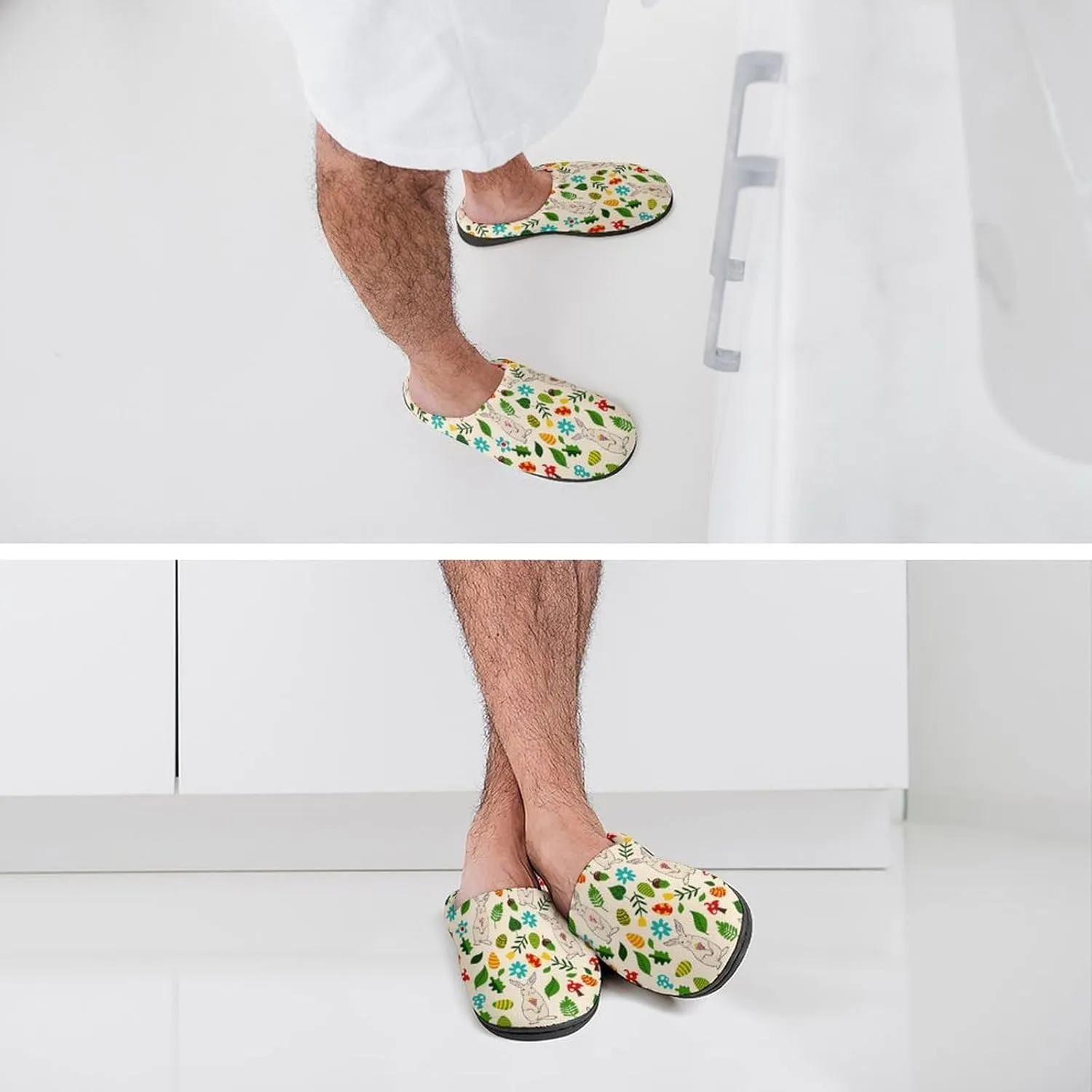 Mens House Slippers Womens Halloween Cotton Slippers Memory Foam Clog Slippers Non-Slip Sole Warm Indoor Outdoor Shoes