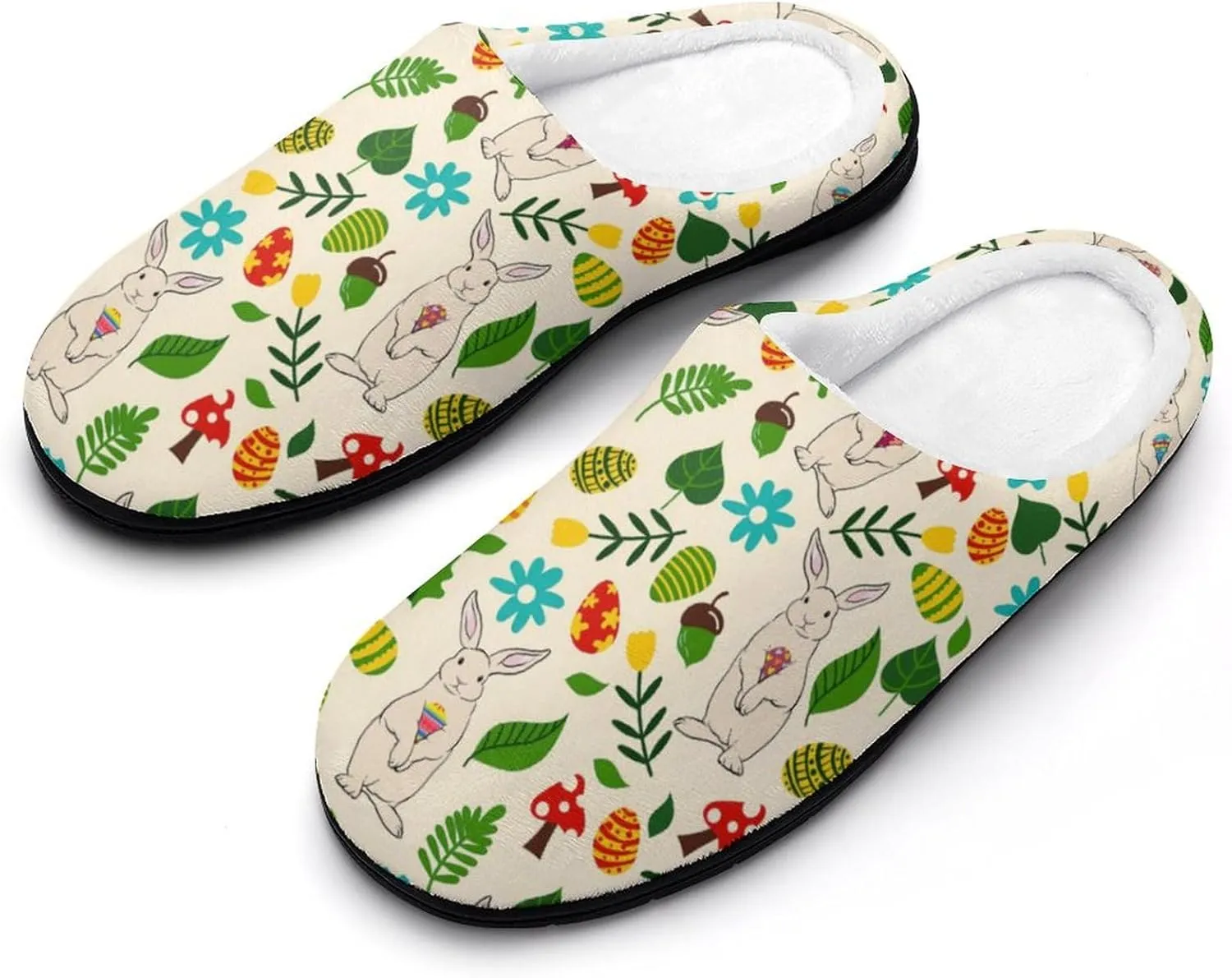 Mens House Slippers Womens Halloween Cotton Slippers Memory Foam Clog Slippers Non-Slip Sole Warm Indoor Outdoor Shoes