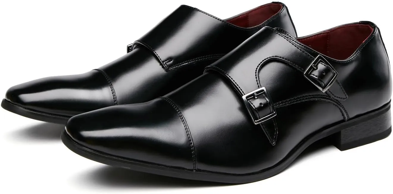 Men's Loafers & Slip-Ons Buckle Monk Strap Loafers Casual Fashion Formal Dress Leather Silp On Loafer Dress Shoes for Men