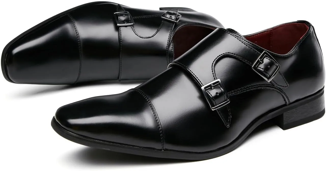 Men's Loafers & Slip-Ons Buckle Monk Strap Loafers Casual Fashion Formal Dress Leather Silp On Loafer Dress Shoes for Men