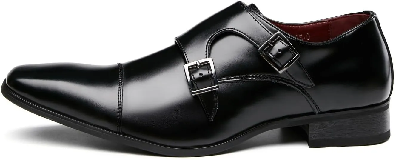 Men's Loafers & Slip-Ons Buckle Monk Strap Loafers Casual Fashion Formal Dress Leather Silp On Loafer Dress Shoes for Men