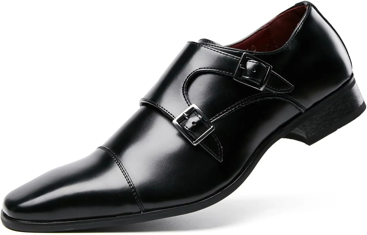 Men's Loafers & Slip-Ons Buckle Monk Strap Loafers Casual Fashion Formal Dress Leather Silp On Loafer Dress Shoes for Men