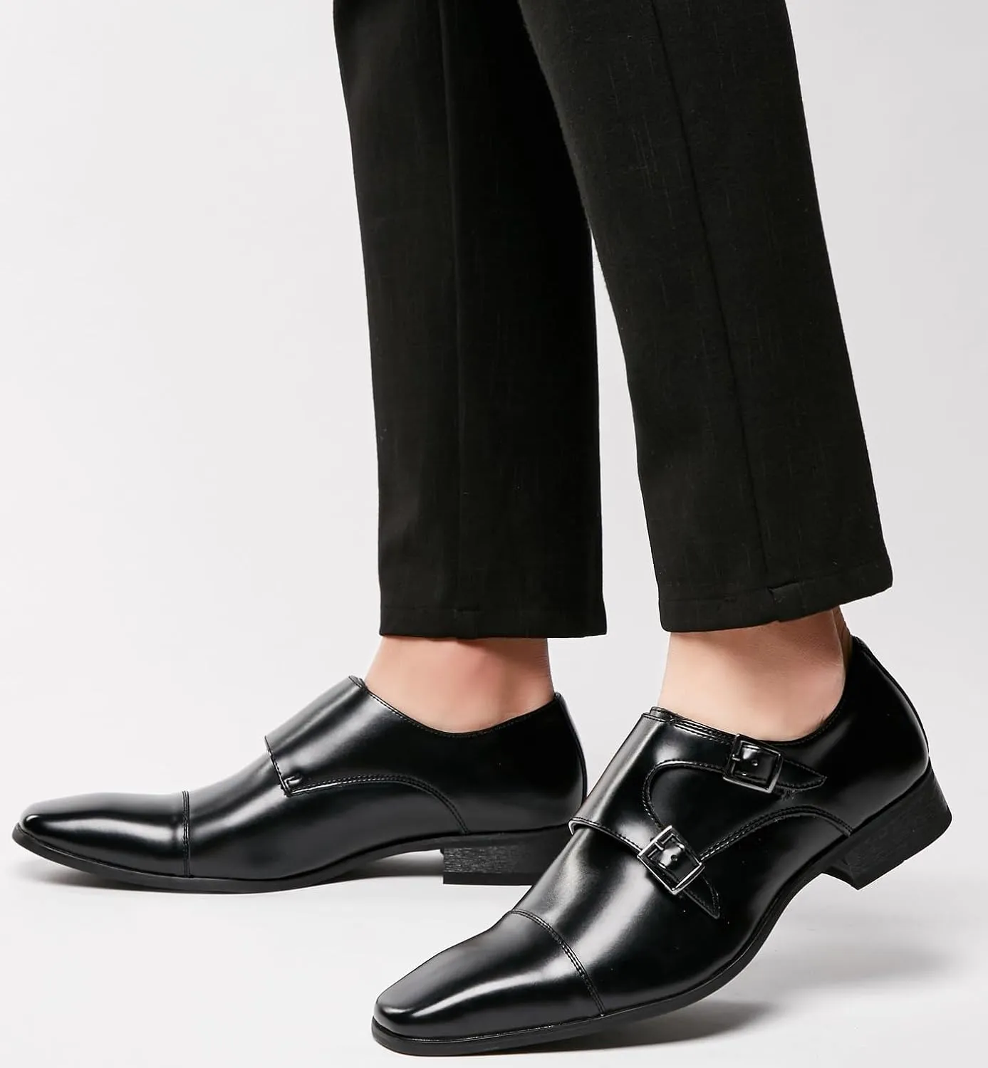 Men's Loafers & Slip-Ons Buckle Monk Strap Loafers Casual Fashion Formal Dress Leather Silp On Loafer Dress Shoes for Men